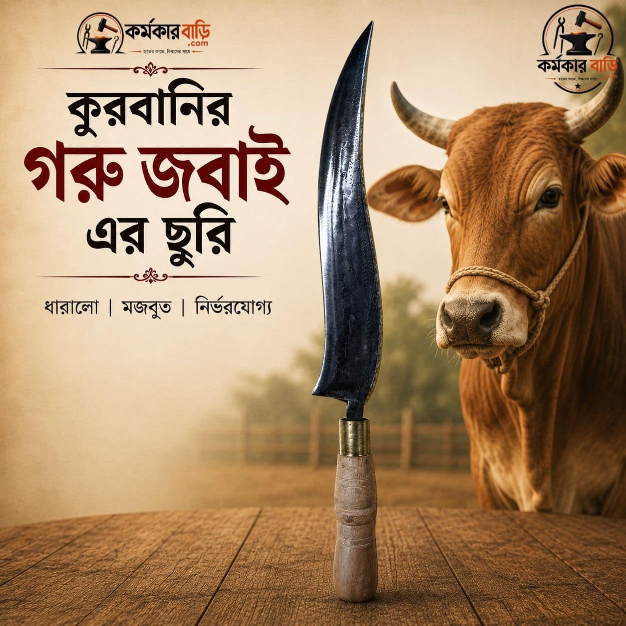 কুরবানির গরু জবাইয়ের ছুরি